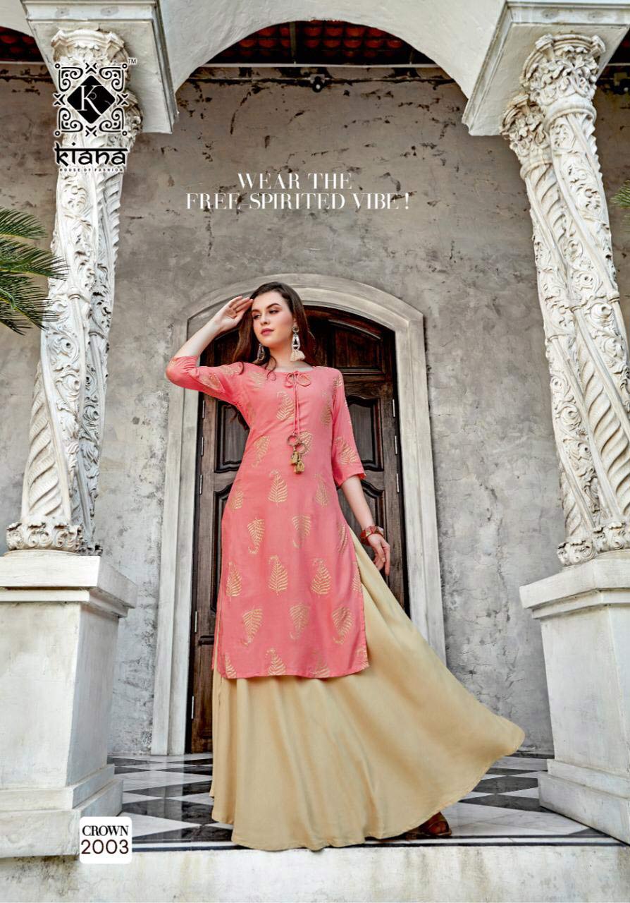 Crown Vol-2 Kiana Hand Block Print Embroidery Kurti Crown Vol-2 Kiana Hand Block Print Embroidery Kurti